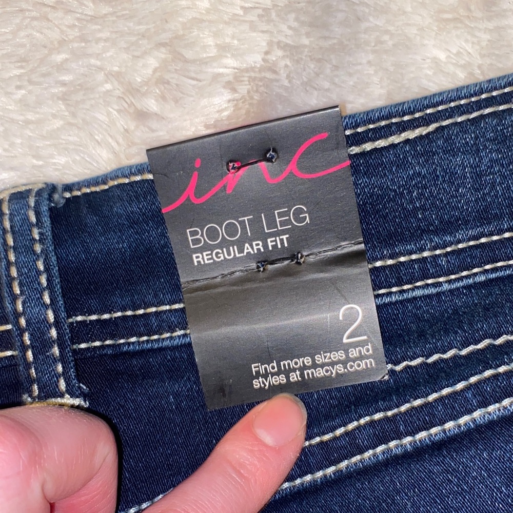 NWT INC International Concepts Women's Dark Blue Straight Leg Jeans - Picture 5 of 9